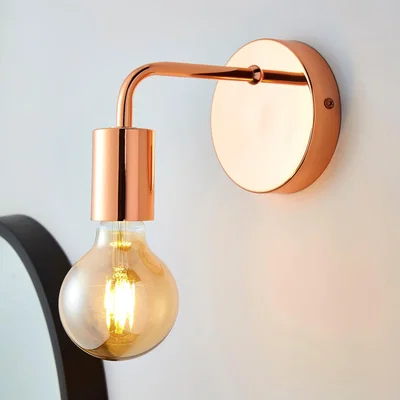 Dunelm Adonis Copper Wall Light Copper