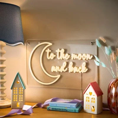 Dunelm To The Moon and Back Neon Sign