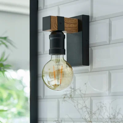 Dunelm Fulton Industrial Dimmable Bathroom Wall Light Black