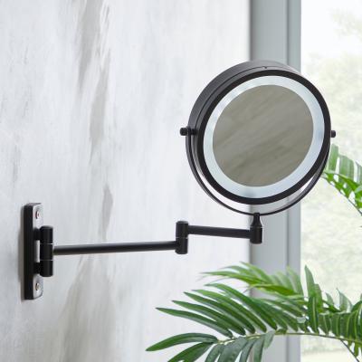 Dunelm Black 7" Double Sided LED Wall Mirror Black