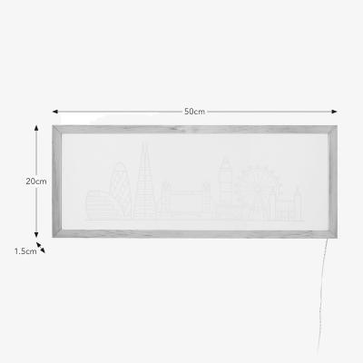 Dunelm London Skyline Etched Neon Wall Light White