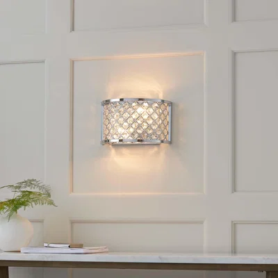 Dunelm Vogue Hudson 2 Light Crystal Wall Light Chrome