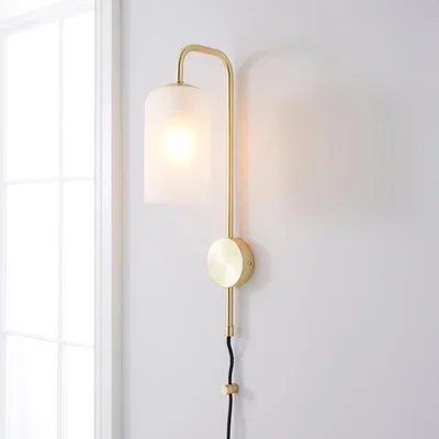 Dunelm Palazzo Gold Effect Easy Fit Plug In Wall Light Gold