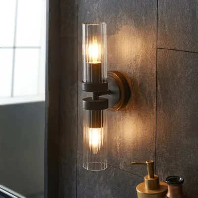 Dunelm Alyn Ribbed 2 Light Wall Light