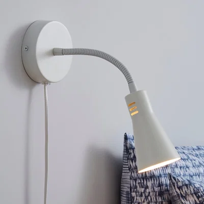 Dunelm Nola Adjustable Easy Fit Plug In Wall Light Ivory Ivory