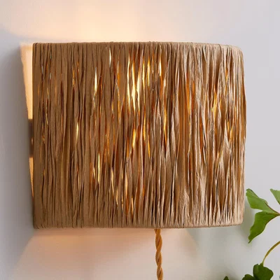 Dunelm Ruolan Raffia Wall Light Brown