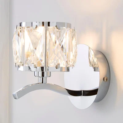Dunelm Kleio Glass Chrome Wall Light Chrome