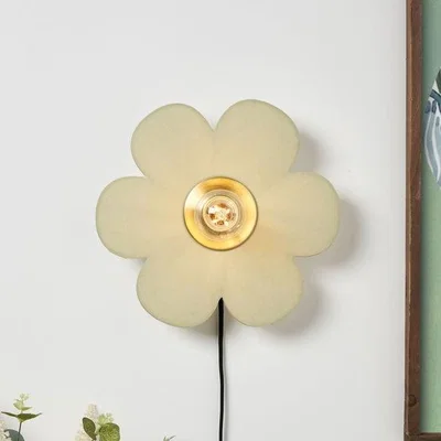 Dunelm Flower Fabric Wall Light
