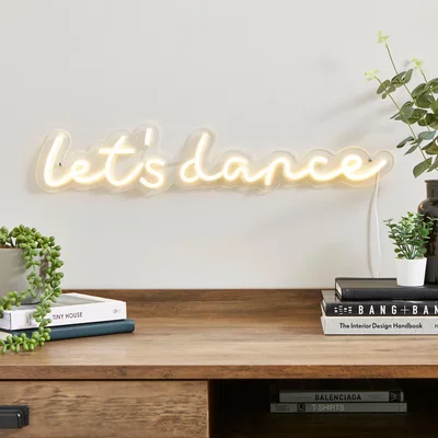 Dunelm Let's Dance Neon Wall Light Clear