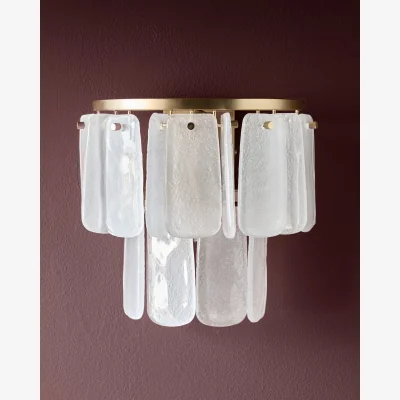 Danetti Estelle white glass wall light