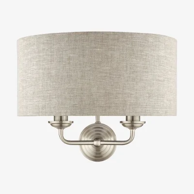 Furniture Village Laura Ashley Sorrento 2 Light Wall Light - Nickel