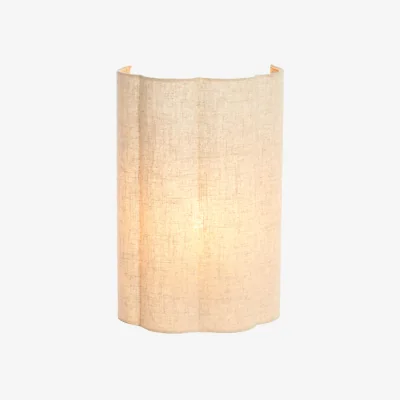 French Bedroom Linen Scalloped Wall Light (Large)