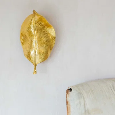 Graham & Green Ovate Gold Leaf Wall Light