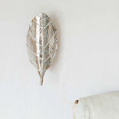 Graham & Green Obtrulate Silver Leaf Wall Light