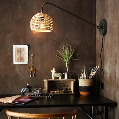 Graham & Green Bamboo and Iron Wall Light