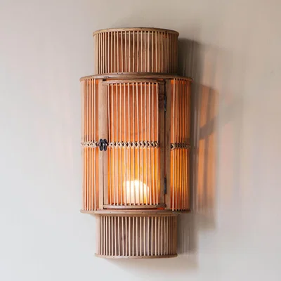 Graham & Green Curved Bamboo Lantern