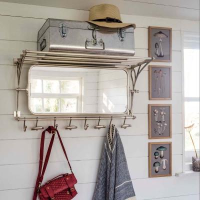 Graham & Green Otto Antique Silver Luggage Rack with Mirror