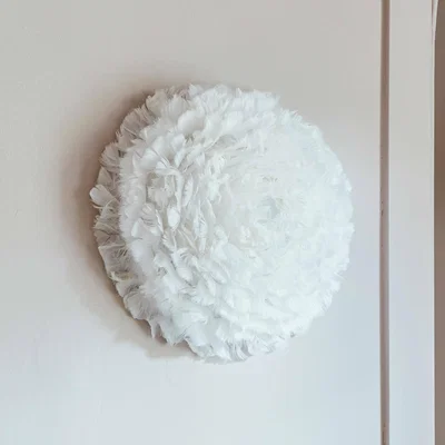 Graham & Green Aurora White Feather Wall Light