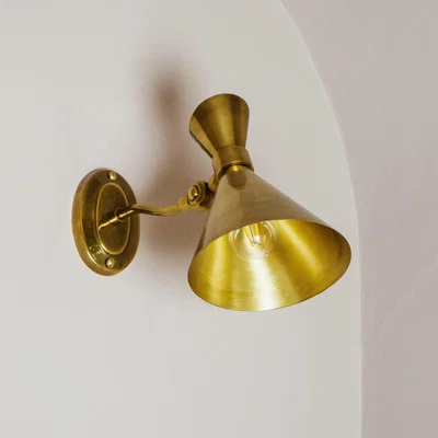 Graham & Green Antiqued Brass Angled Wall Light