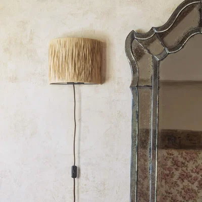 Graham & Green Raffia and Metal Wall Light