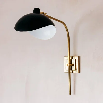 Graham & Green Wilson Black and Brass Wall Light