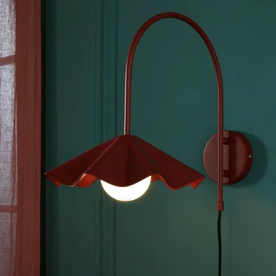 Habitat Habitat Yuno Pleat Arch Metal Wall Light - Red