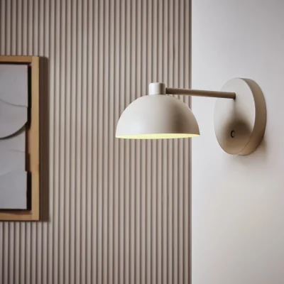 Habitat Habitat Steel Rechargeable Mushroom Wall Light - Taupe