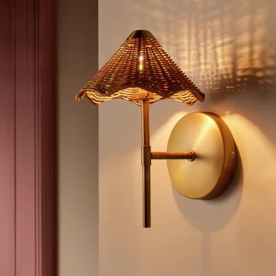 Habitat Habitat Norah Rattan Wall Light - Natural