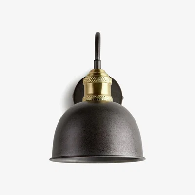 Habitat Habitat Cowbell Spun Pewter Wall Light - Black & Gold