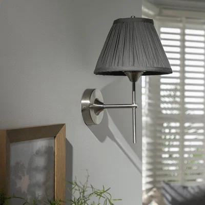 Habitat Habitat Pleated Shade Metal Wall Light - Satin Nickel