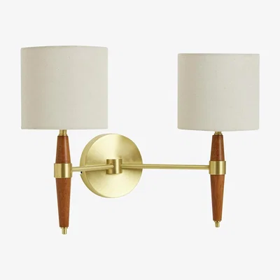 Habitat Habitat Century Wood 2 Light Wall Light - Walnut