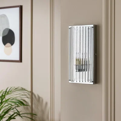 Habitat Habitat Globe Glass Ribbed Bathroom Wall Light - Chrome
