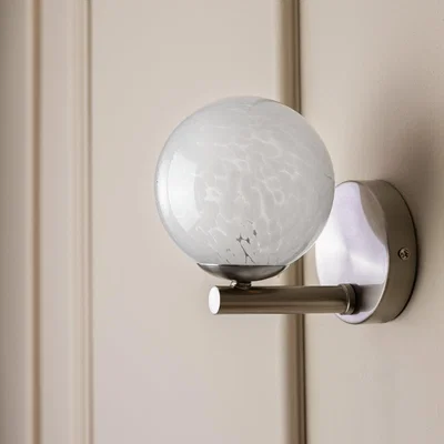 Habitat Habitat White Confetti Metal&Glass Wall Light - White & Grey