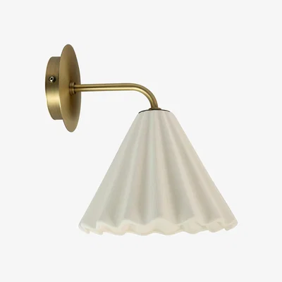 Heal's Heal's Monroe Porcelain Wall Light White & Brushed Gold