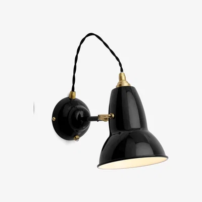 Heal's Anglepoise Original 1227 Brass Wall Light Jet Black - Heal's UK Bedroom Furniture