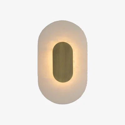 Heal's Heal's Ebro Alabaster LED Wall Light Brushed Gold IP44 Oval