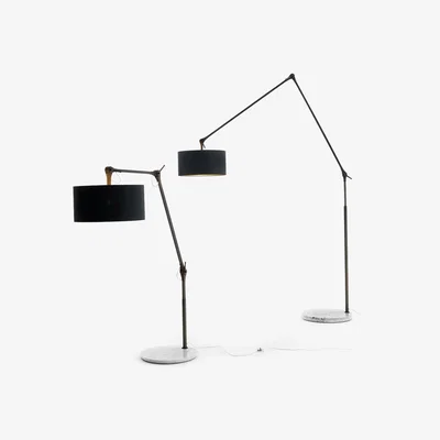 Heal's Porada Gary Big Floor Lamp Walnut Marble Base - Heal's UK Lighting