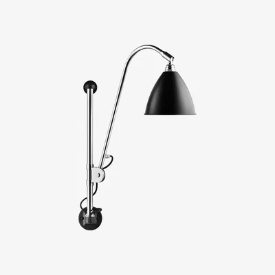 Heal's Gubi Bestlite BL5 Wall Lamp Chrome Base Black Shade - Heal's UK Lighting