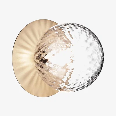 Heal's Nuura Liila 1 Wall Surface Light Large Gold Opal White Shade - Heal's UK Lighting