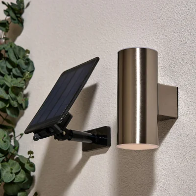 Homebase Solar LED Up & Down Wall Light - Stainless Steel