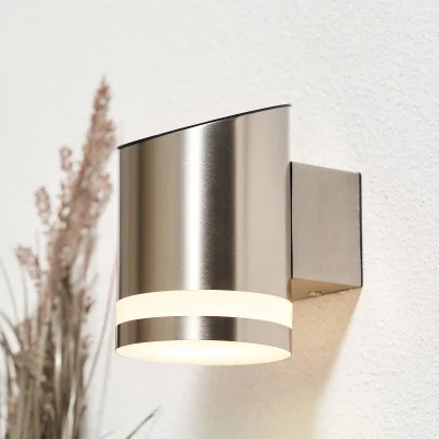 Homebase Coniston LED Down Solar Wall Light - Stainless Steel