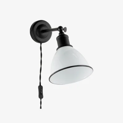 Homebase Country Living Farmhouse Plug In Wall Light - White