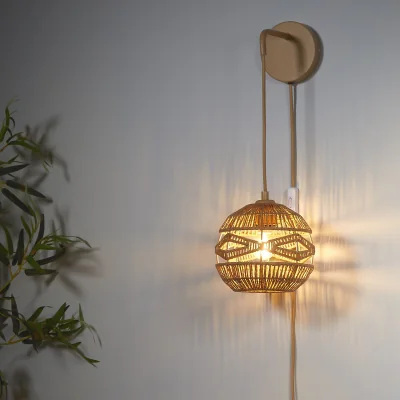 Homebase Kai Rattan Wall Light