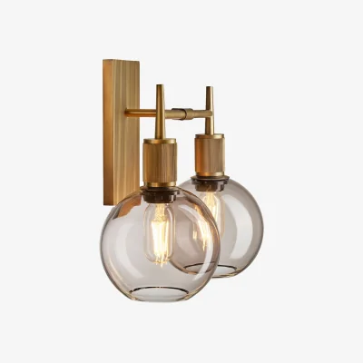 Industville Henley Smoked Glass Globe Double Wall Light - 7 Inch - Mocha