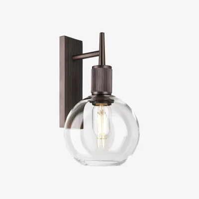 Industville Henley Glass Globe Wall Light - 7 Inch