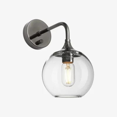 Industville Chelsea Glass Globe Wall Light - 7 Inch