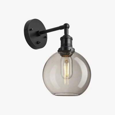 Industville Brooklyn Glass Globe Wall Light - 7 Inch