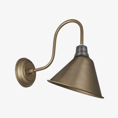 Industville Swan Neck Cone Wall Light - 8 Inch