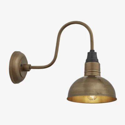 Industville Swan Neck Dome Wall Light - 8 Inch