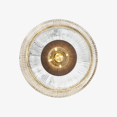 Industville Ribbed Glass Dish Wall Diffuser - 8 Inch - Clear